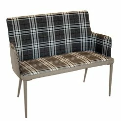 100x90x52 Retro Esszimmerbank In Kariert - Rave