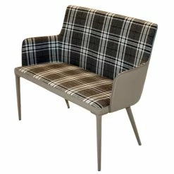 100x90x52 Retro Esszimmerbank In Kariert - Rave -Wohnen.de Vertrieb 100x90x52 retro esszimmerbank in kariert mit rueckenlehne armlehnen rave 02