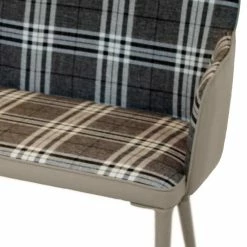 100x90x52 Retro Esszimmerbank In Kariert - Rave -Wohnen.de Vertrieb 100x90x52 retro esszimmerbank in kariert mit rueckenlehne armlehnen rave 05