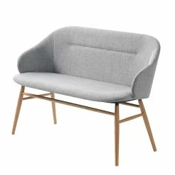 121x85x59 Skandi Polsterbank In Hellgrau - Beau