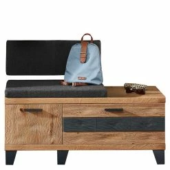 Design Flurbank Aus Wildeiche In Natur & Grau - Elprisca