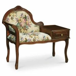 Dunkle Telefonbank Im Barock Stil Magari Mit Floralem Muster