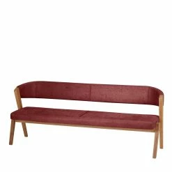 Wohnen.de Vertrieb 35 Elegante Esszimmer-Bank In Rot & Wildeiche - Ovenciana