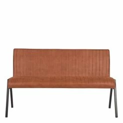 Esstisch Bank Mit Lehne In Cognac Braun - Christine