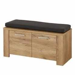 Flur Bank In Eiche Nachbildung Liviano Mit Schuh Aufbewahrung