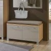 Flurbank Diecca Mit Taupe Glas -Wohnen.de Vertrieb flurbank taupe glas eiche bianco diecca 01