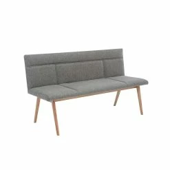 Mid Century Esstisch Bank In Grau Webstoff - Tucina