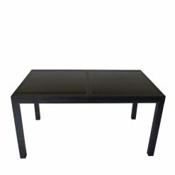 Wohnen.de Vertrieb -Wohnen.de Vertrieb schwarzer gartentisch aus aluminium glas mit mittelauszug 2 groessen chiano f